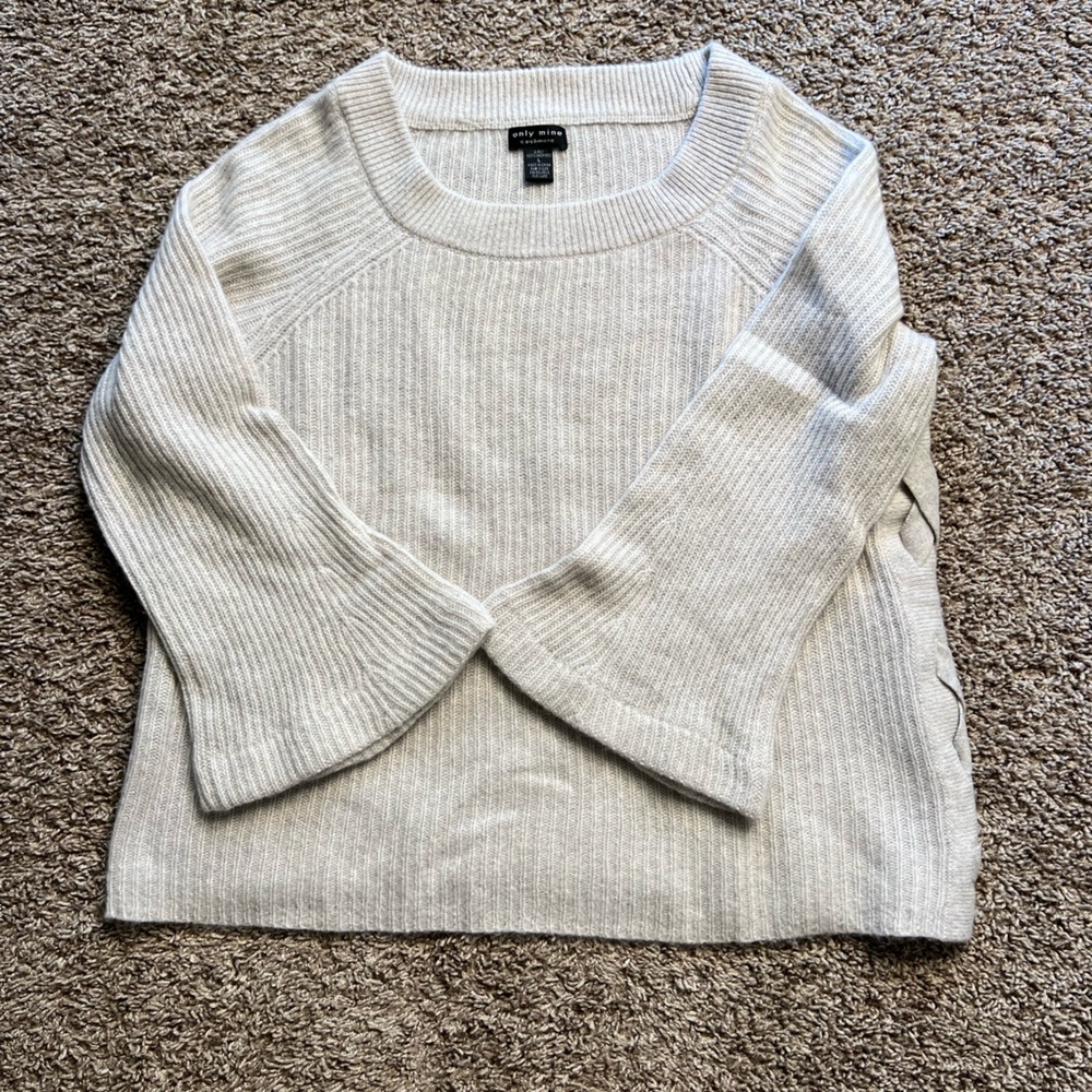 Only Mine Cashmere Bell-Sleeve Sweater